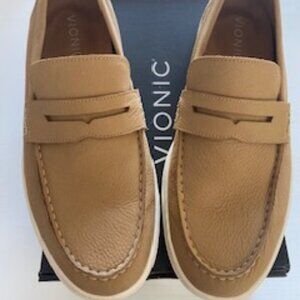 Men's Vionic Thompson in Sand, Nubuck Leather Slip-On Loafer